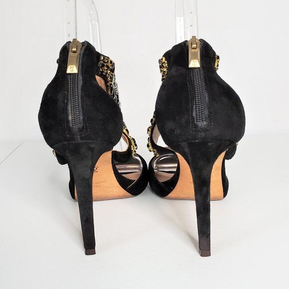 Vince Camuto Signature Suede Embellished Collar Stiletto Heels 11 - Picture 3 of 12